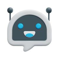 3d chatbot icono vector. aislado en blanco antecedentes. 3d artificial inteligencia, negocio y tecnología concepto. dibujos animados mínimo estilo. 3d en línea apoyo icono vector hacer ilustración.