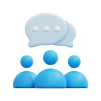3d team chat icon vector. Isolated on white background. 3d team, teamwork and business concept. Cartoon minimal style. 3d teamwork icon vector render illustration.