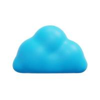 3d cloud icon vector. Isolated on white background. 3d cloud technology concept. Technology security. Data storage. Cartoon minimal style. 3d icon vector render illustration.