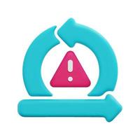 3d risk icon vector. Isolated on white background. 3d agile, business and technology concept. Cartoon minimal style. 3d danger icon vector render illustration.