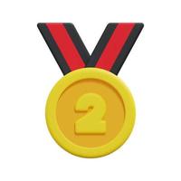 3d quality guarantee medal with star and ribbon icon vector. Isolated on white background. 3d prize, winner and award concept. Cartoon minimal style. 3d badge icon vector render illustration.