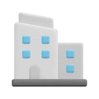 3d office icon vector. Isolated on white background. 3d building and architecture concept. Cartoon minimal style. 3d building icon vector render illustration.