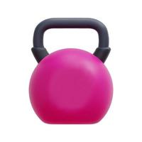 3d kettlebell icon vector. Isolated on white background. 3d fitness, medicine and healthcare concept. Cartoon minimal style. 3d weightlifting icon vector render illustration.