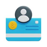 3d bank account icon vector. Isolated on white background. 3d banking, business and finance concept. Cartoon minimal style. 3d account icon vector render illustration.