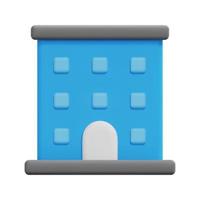 3d apartment icon vector. Isolated on white background. 3d building and architecture concept. Cartoon minimal style. 3d building icon vector render illustration.