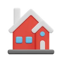 3d house icon vector. Isolated on white background. 3d building and architecture concept. Cartoon minimal style. 3d home icon vector render illustration.