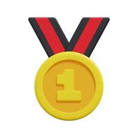 3d quality guarantee medal with star and ribbon icon vector. Isolated on white background. 3d prize, winner and award concept. Cartoon minimal style. 3d badge icon vector render illustration.