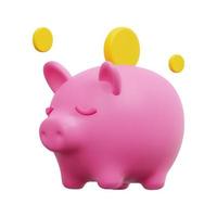 3d cerdito banco y oro monedas icono vector. aislado en blanco antecedentes. 3d bancario, negocio y Finanzas concepto. dibujos animados mínimo estilo. 3d seguro Finanzas inversión icono vector hacer ilustración.