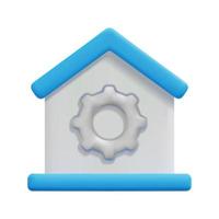 3d house management icon vector. Isolated on white background. 3d rental property and real estate concept. Cartoon minimal style. 3d house icon vector render illustration.