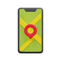 3d city map navigation smartphone icon vector. Isolated on white background. 3d map and navigation concept. Cartoon minimal style. 3d mobile app interface icon vector render illustration.