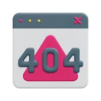 3d website with error icon vector. Isolated on white background. 3d cyber security, data protection and internet security concept. Cartoon minimal style. 3d icon vector render illustration.