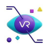 3d vision icon vector. Isolated on white background. 3d metaverse, digital technology, virtual reality concept. Cartoon minimal style. 3d icon vector render illustration.