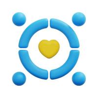 3d unity icon vector. Isolated on white background. 3d team, teamwork and business concept. Cartoon minimal style. 3d together icon vector render illustration.