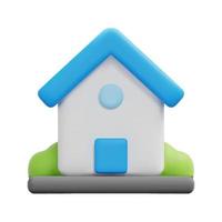 3d minimal house icon vector. Isolated on white background. 3d building and architecture concept. Cartoon minimal style. 3d home icon vector render illustration.