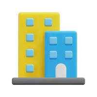 3d condominium icon vector. Isolated on white background. 3d building and architecture concept. Cartoon minimal style. 3d building icon vector render illustration.