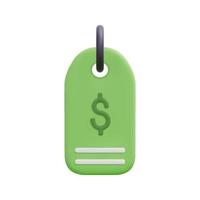 3d online shopping tag price icon vector. Isolated on white background. 3d commercial, shopping and promotion concept. Cartoon minimal style. 3d sale tag icon vector render illustration.