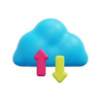 3d cloud computing icon vector. Isolated on white background. 3d cloud technology concept. Technology security. Data storage. Cartoon minimal style. 3d cloud icon vector render illustration.