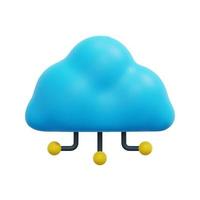 3d cloud infrastructure icon vector. Isolated on white background. 3d cloud technology concept. Technology security. Data storage. Cartoon minimal style. 3d cloud icon vector render illustration.