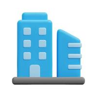 3d building icon vector. Isolated on white background. 3d building and architecture concept. Cartoon minimal style. 3d real estate icon vector render illustration.