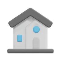 3d house icon vector. Isolated on white background. 3d building and architecture concept. Cartoon minimal style. 3d building icon vector render illustration.