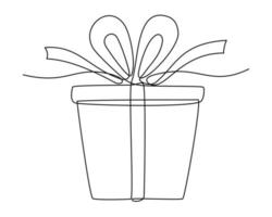 Christmas or birthday gift box with ribbon vector
