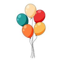 Bunch of colorful helium balloons vector