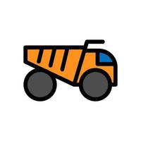 Dump truck line icon isolated on white background. Black flat thin icon on modern outline style. Linear symbol and editable stroke. Simple and pixel perfect stroke vector illustration.