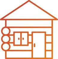 Wood Cabin Icon Style vector