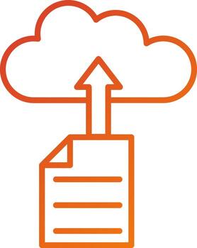 Upload File on Cloud Icon Style vector