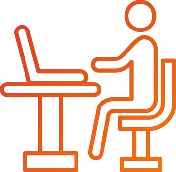 Working on Computer Icon Style vector