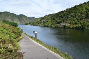 calm blue Mosel river in Summer photo