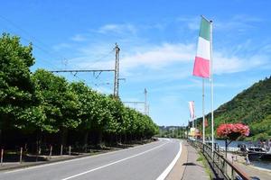 flags at the Mosel valley road photo