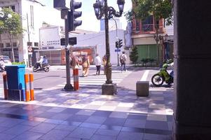 surabaya, indonesia, 2022 - view of the state of the highway with a zebra crossing photo