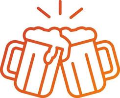 Beers Toasting Icon Style vector