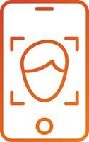 Mobile Face Detection Icon Style vector