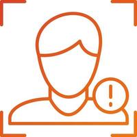 Face Detection Warning Icon Style vector
