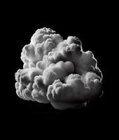 White cloud isolated on the white background, created with generative AI photo