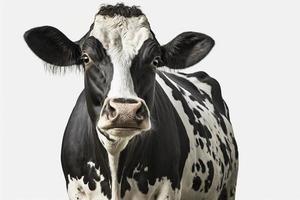 Dairy cow on white background, created with generative AI photo