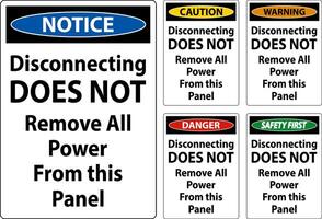 Warning Disconnecting Does Not Remove All Power From this Panel vector