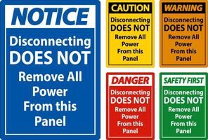 Warning Disconnecting Does Not Remove All Power From this Panel vector