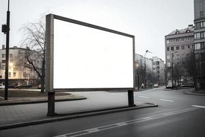 Empty billboard on the street, created with generative AI photo