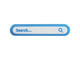 search bar icon 3d rendering vector illustration