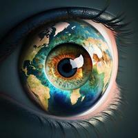 Close up of global eyeball photo