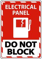 Electrical Panel Do Not Block Floor Label vector