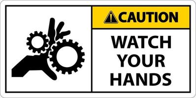 Caution Sign Watch Your Hands And Fingers vector