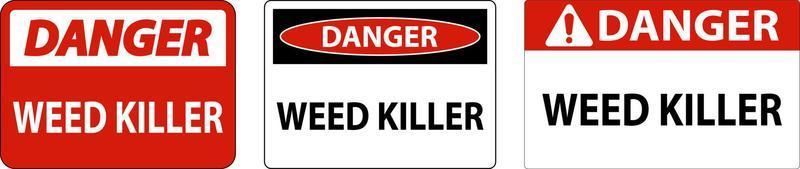 Danger Sign Weed Killer On White Background vector