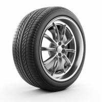 Car tyre on the white background, created with generative AI photo