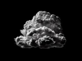 White cloud isolated on the white background, created with generative AI photo