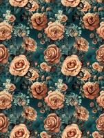 Roses seamless pattern, created with generative AI photo