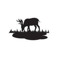 Deer and horns simple icon,illustration design template. vector